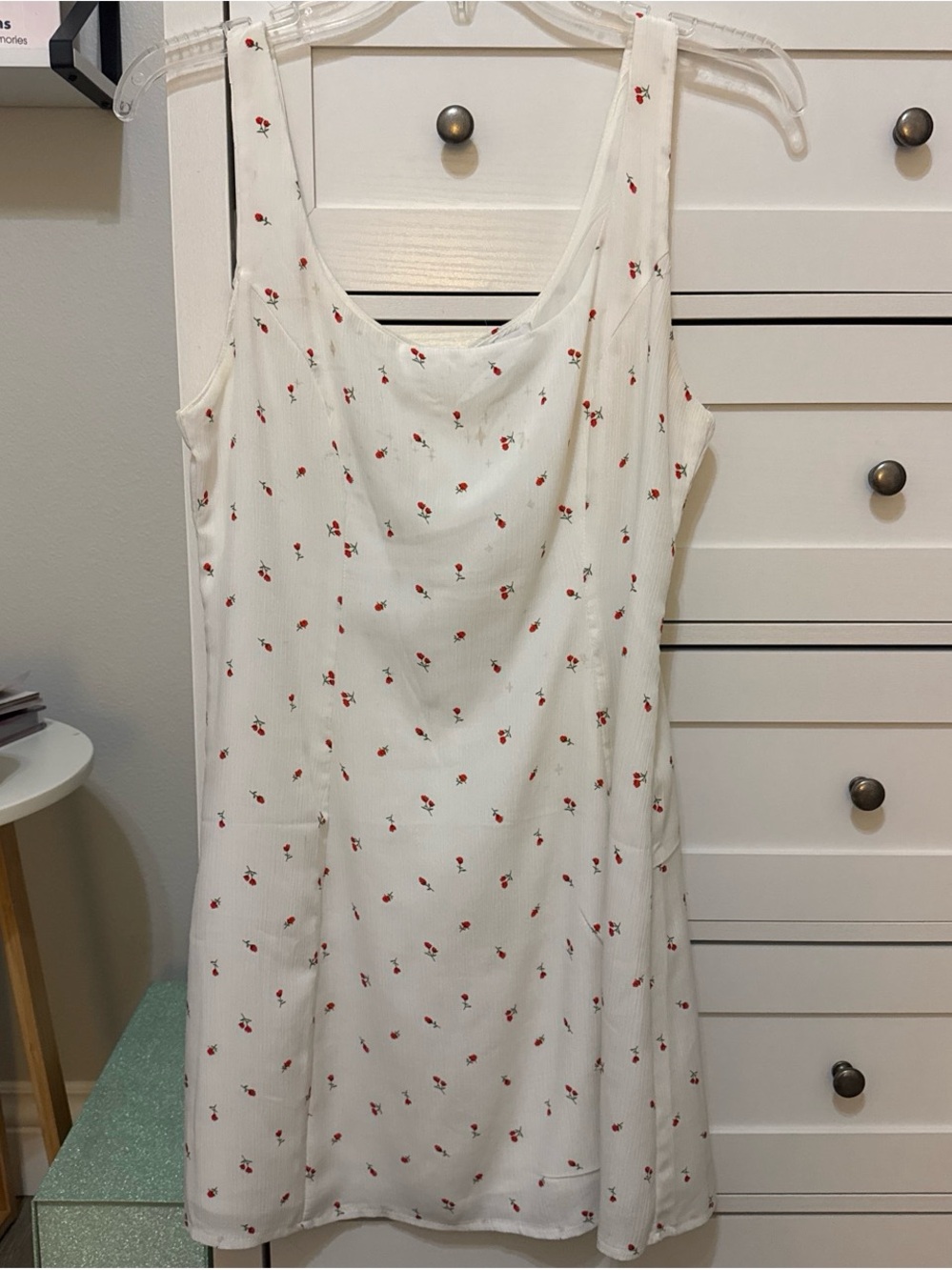 Princess Polly White Mini Dress with Red Floral Print